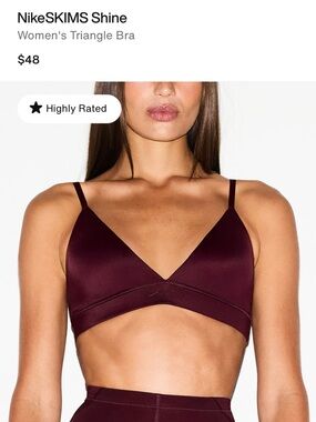 SKIMS NIKE Shine Women's Triangle Bra — Currant